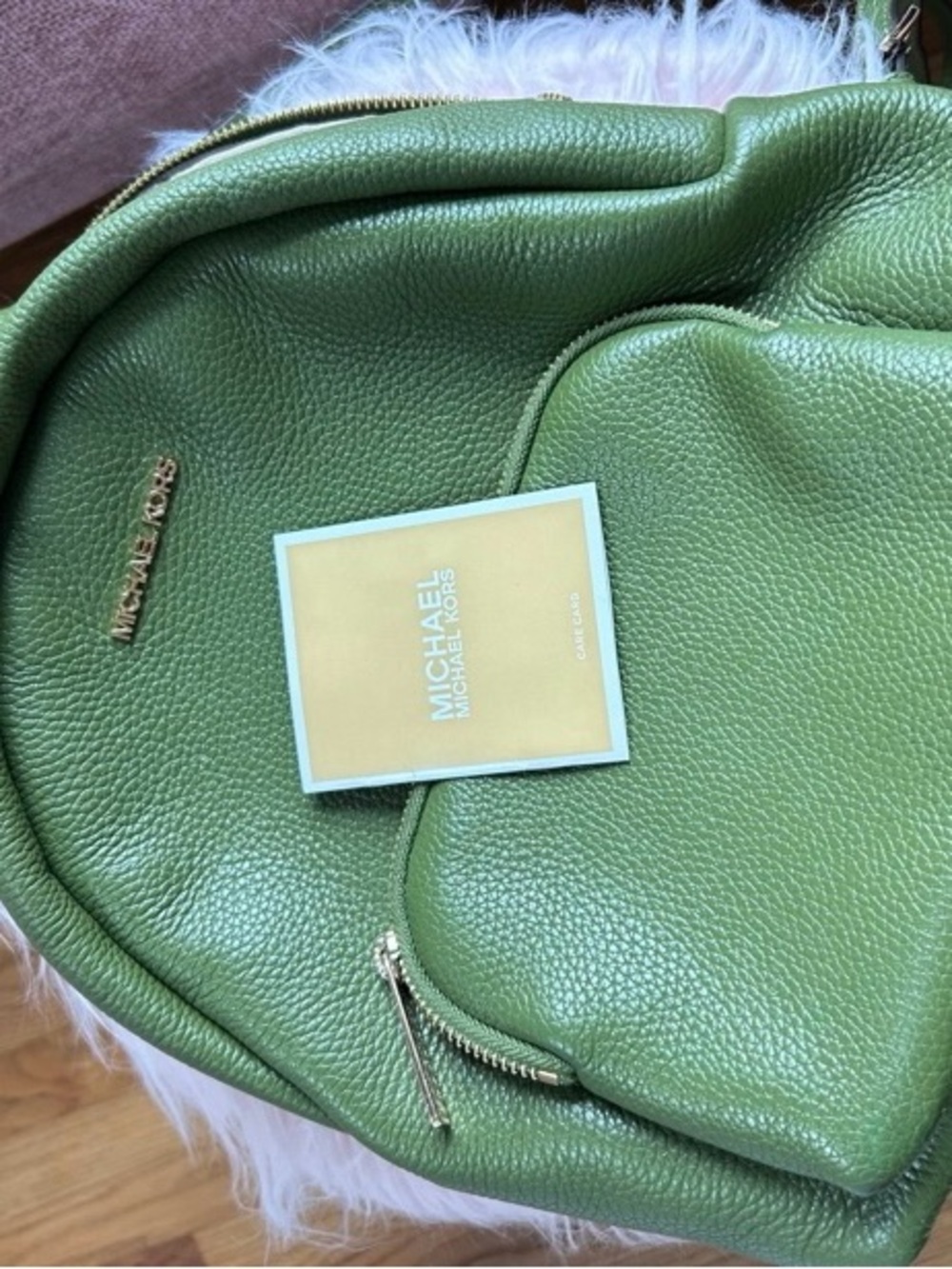 MICHAEL KORS Green Leather Backpack